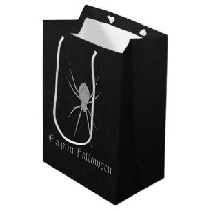 Silver Spider Halloween Medium Gift Bag