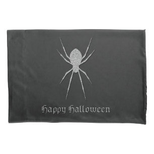 Silver Spider Halloween Pillowcase