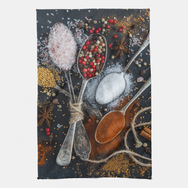 Silver Spoons & Spices Tea Towel (Vertical)