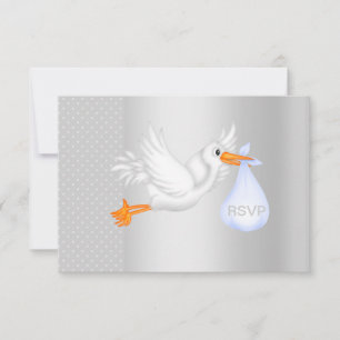 SILVER SPOT RSVP STORK CARD