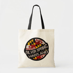 Silver Spring Maryland flag grunge tote bag