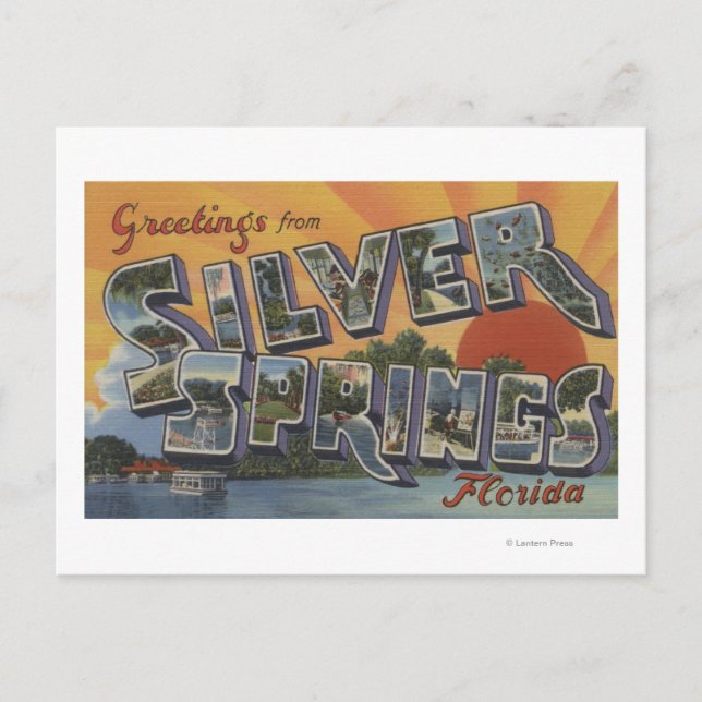 Silver Springs, Florida - Large Letter Scenes 2 Postcard (Front)
