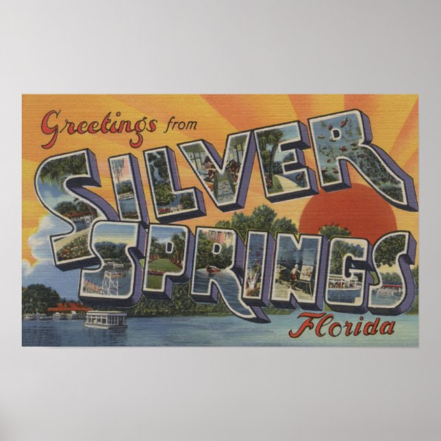 Silver Springs, Florida - Large Letter Scenes 2 Poster (Front)