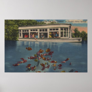 Silver Springs, Florida - View of Riverboat & Poster