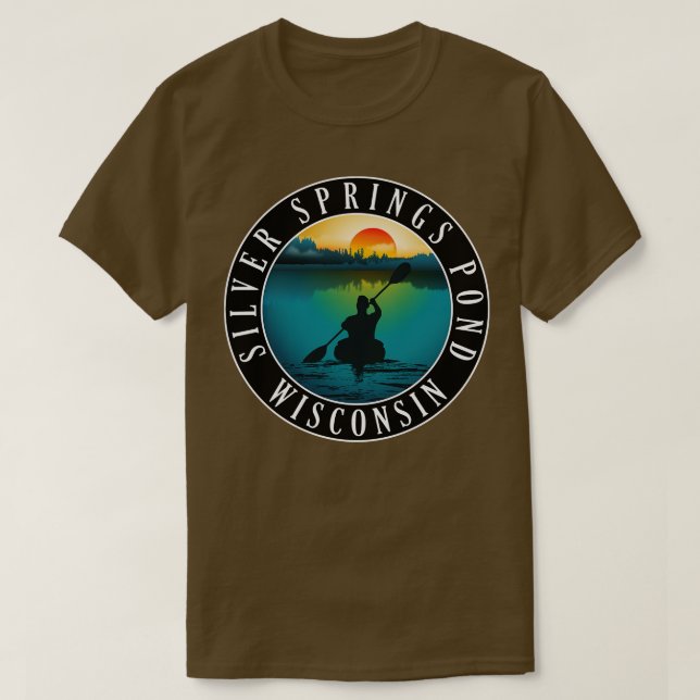 Silver Springs Pond Wisconsin Kayaking T-Shirt (Design Front)