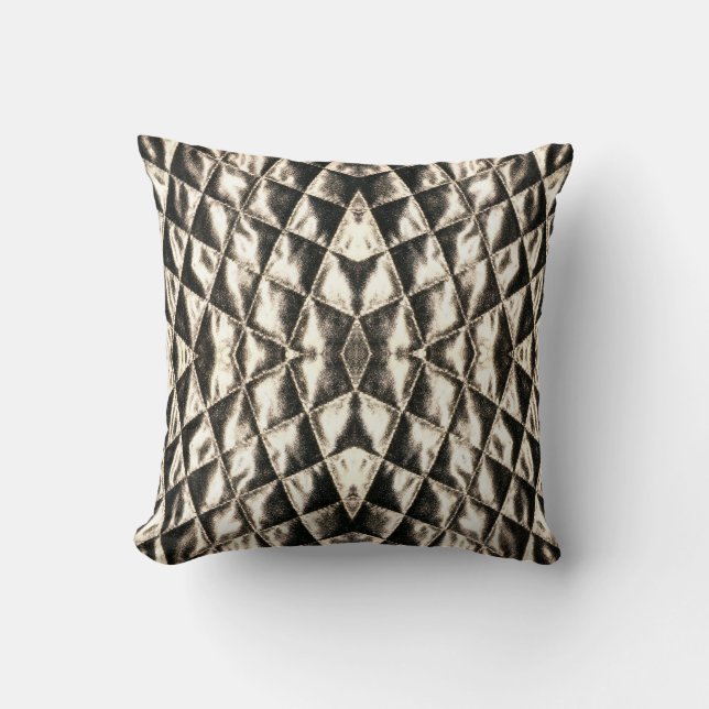 Silver Squares Throw Pillow (Front)