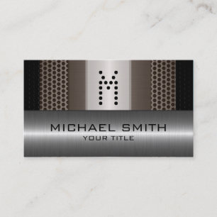 Silver Stainless Modern Bronze Hole Steel Look Business Card