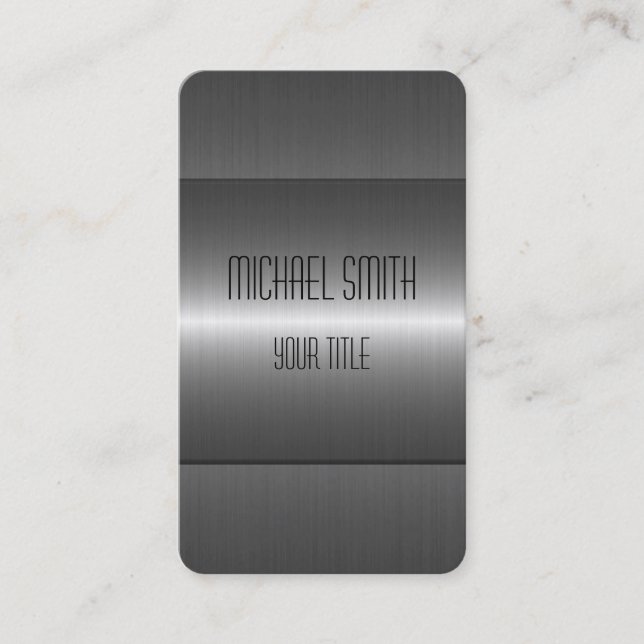 Silver Stainless Steel Metal Business Card (Front)