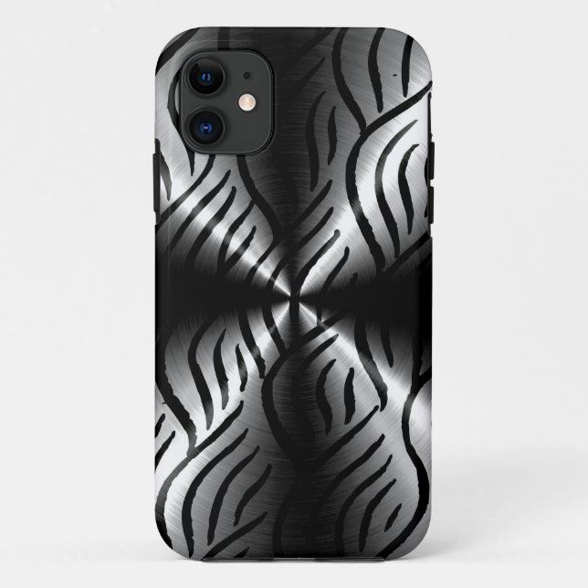 Silver Stainless Steel Metal Elements Case-Mate iPhone Case (Back)