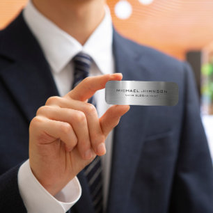 Silver Stainless Steel Metal Name Tag