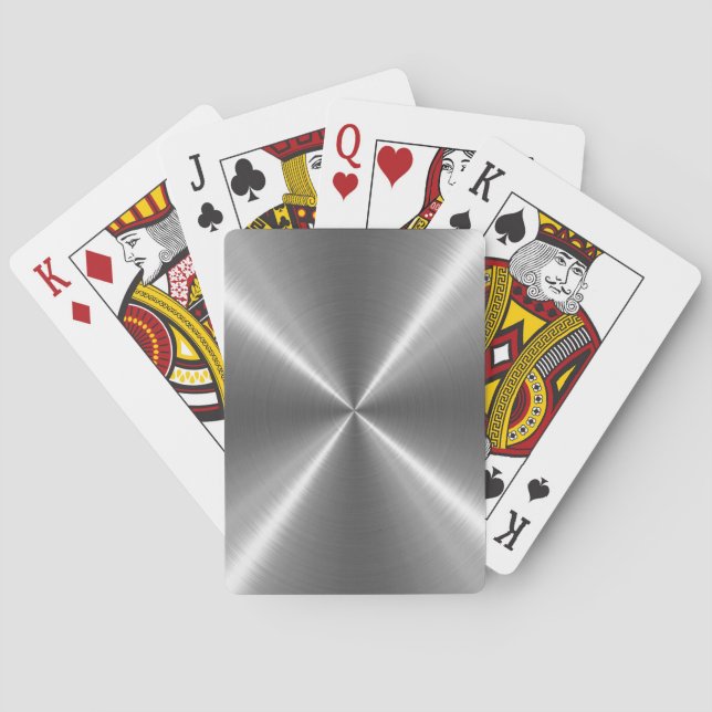 Silver Stainless Steel Metal Playing Cards (Back)