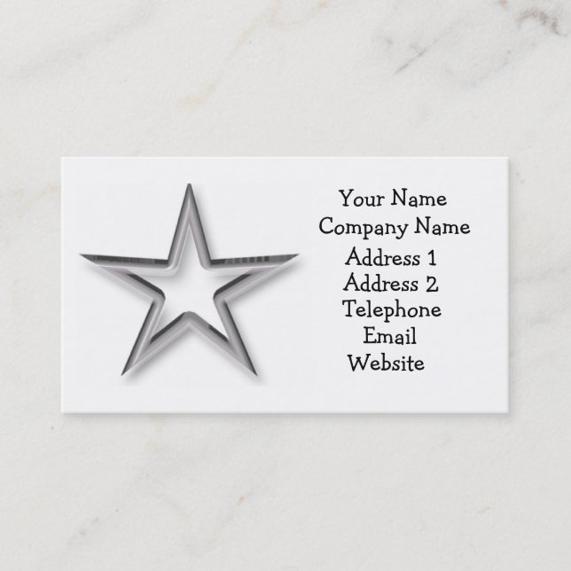 Silver Star Business Card (Front)