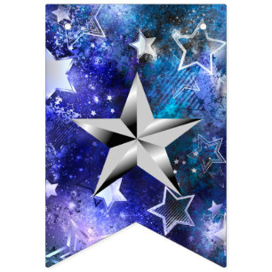 Silver Star Festive Bunting Flags