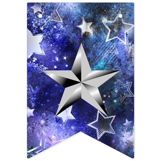 Silver Star Festive Bunting Flags (First Flag)