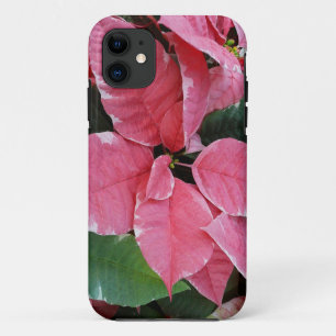 Silver Star Marble Poinsettias Pink Holiday Floral Case-Mate iPhone Case