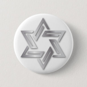 Silver Star of David Button