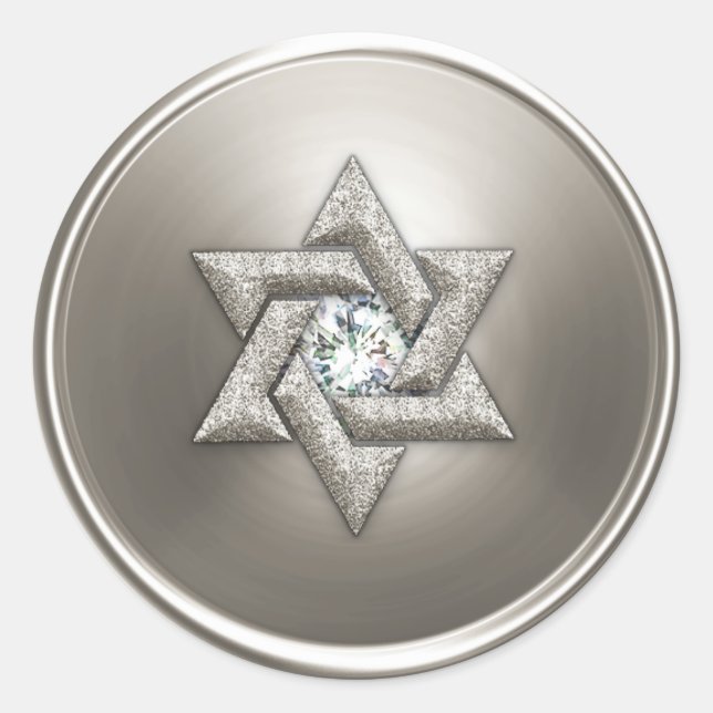 Silver Star of David Envelope Seal (Front)