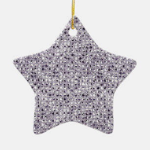 Silver Star Sequin Glitter Effect Ceramic Ornament