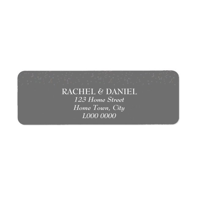 Silver Stardust Confetti Address Label (Front)