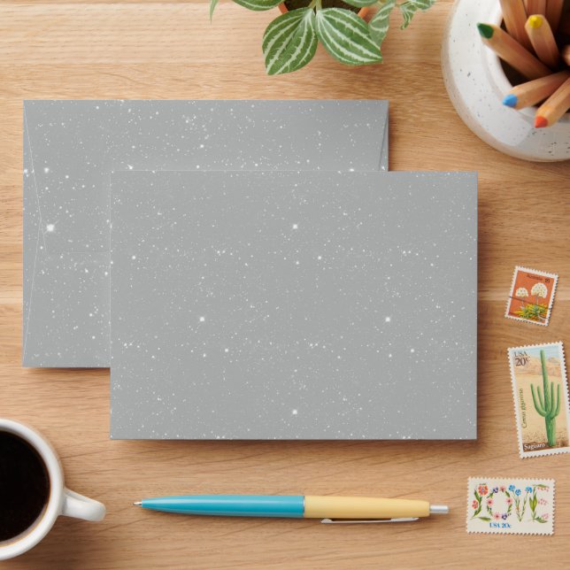 Silver Starry Night Sparkles Envelope (Desk)