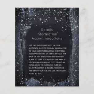 Silver Starry Night Wedding Details Enclosure