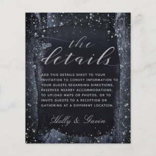 Silver Starry Night Wedding Details Enclosure