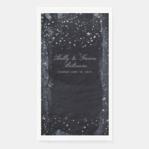 Silver Starry Night Wedding Dinner Napkins