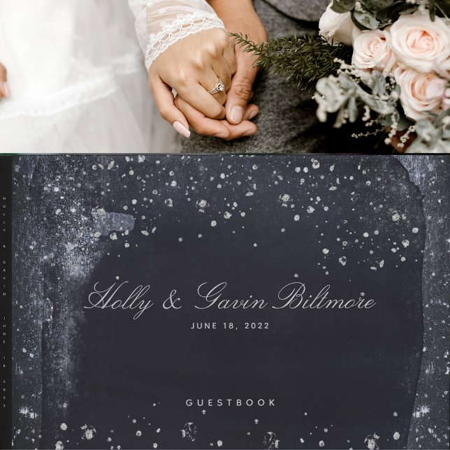 Silver Starry Night Wedding Guest Book (Creator Uploaded)