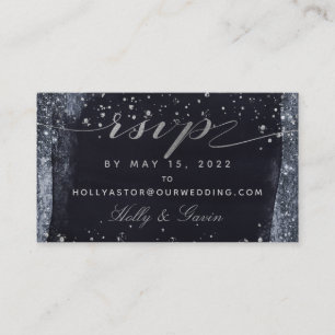 Silver Starry Night Wedding Online RSVP Card
