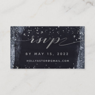 Silver Starry Night Wedding Online RSVP Card