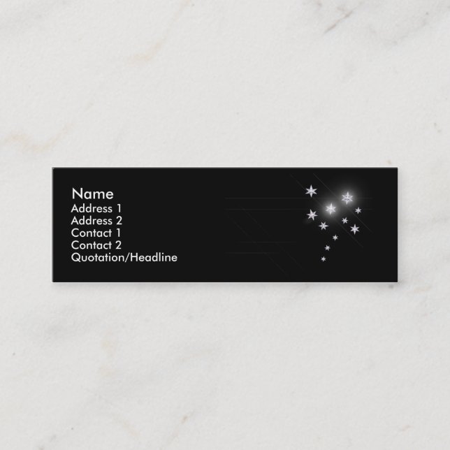 Silver Stars Mini Business Card (Front)