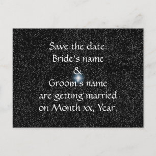 Silver Stars on Black Save the date Postcards