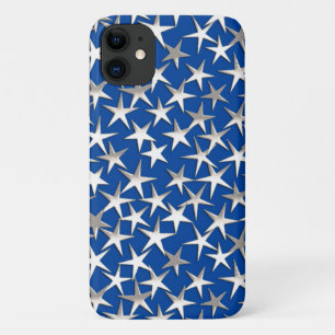 Silver stars on cobalt blue Case-Mate iPhone case