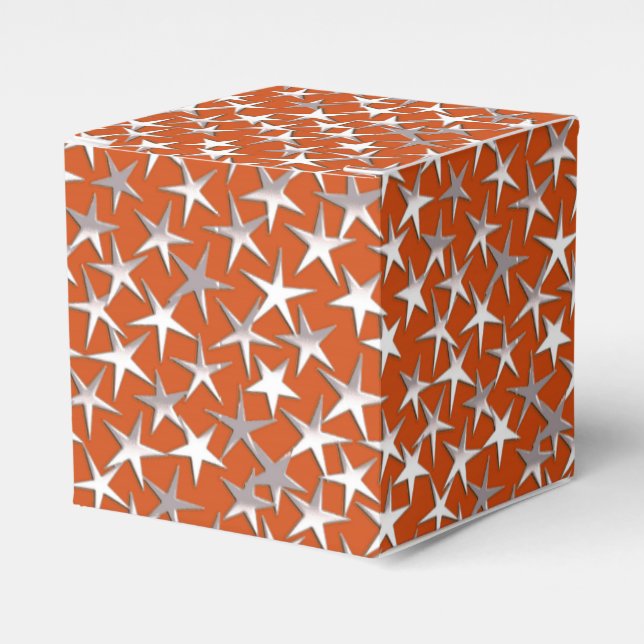 Silver stars on copper favour box (Front Side)