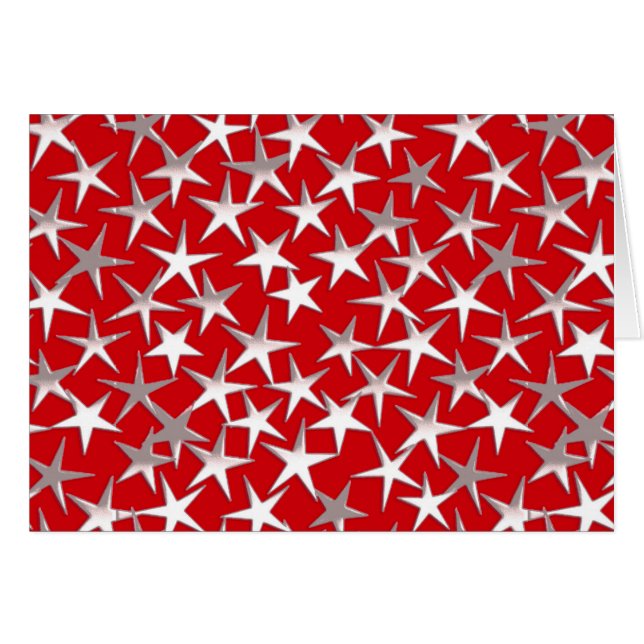Silver stars on dark red (Front Horizontal)