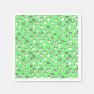 Silver stars, on lime green napkin