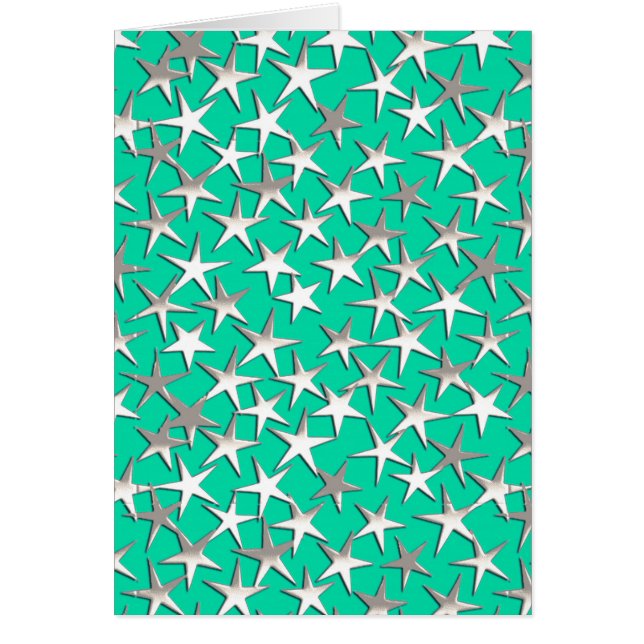Silver stars on turquoise (Front)