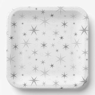 Silver Stars Pattern Plates