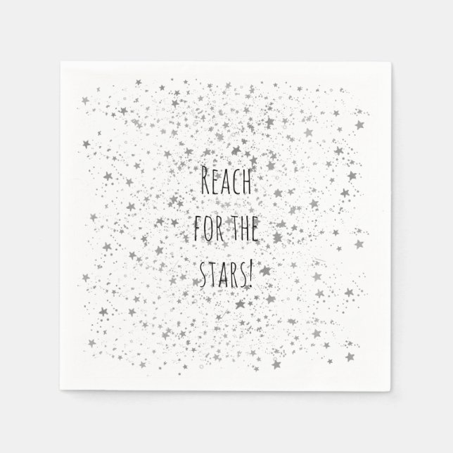 Silver Stars Personalised Napkin (Front)