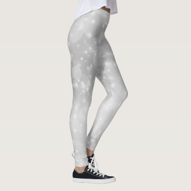 Silver stars shining retro leggings (Right)