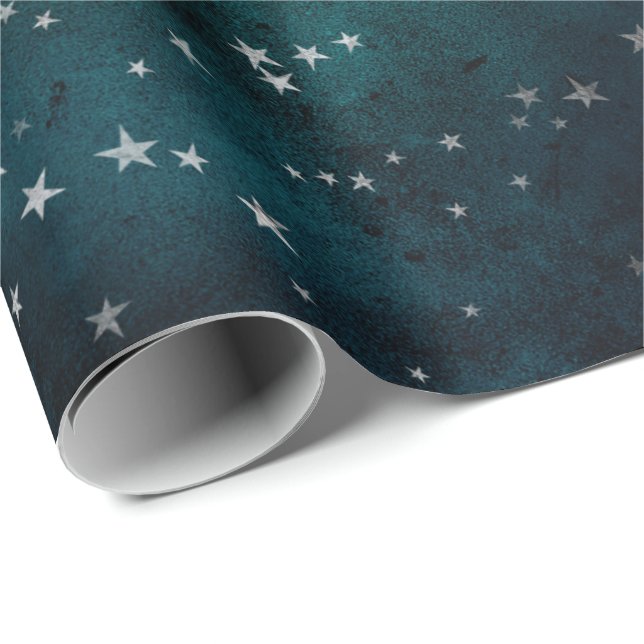 Silver Stars Sky Wrapping Paper (Roll Corner)
