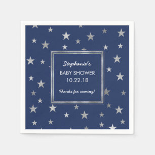 Silver Stars Twinkle Baby Shower decor - any Napkin
