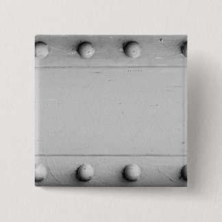 Silver Steel Layout with Bolts 15 Cm Square Badge