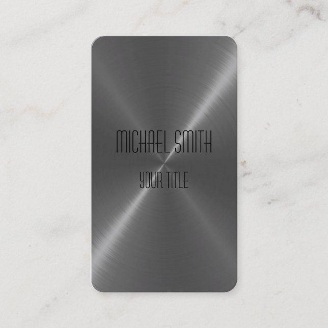 Silver Steel Metal Business Card (Front)