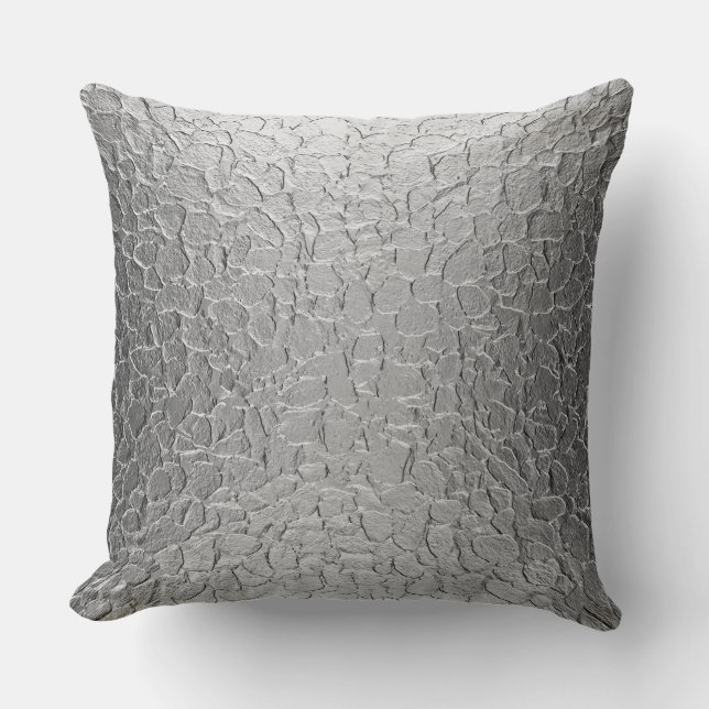 Silver Steel Metal Cushion (Front)