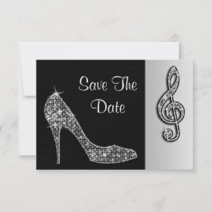 Silver Stiletto & Treble Cleft 21st Save The Date