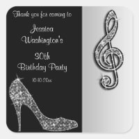 Silver Stiletto & Treble Cleft Birthday Thank You