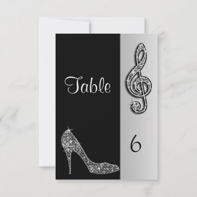 Silver Stiletto & Treble Cleft Invitation (Back)