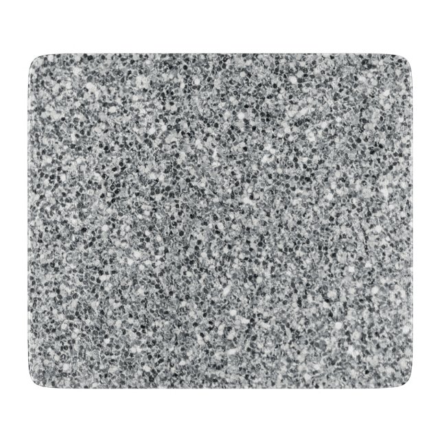 Silver Stone Gary Gold Marble Purple Glitter Cutting Board (Front)