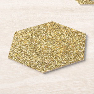 Silver Stone Gary Gold Marble Purple Glitter Paper Coaster